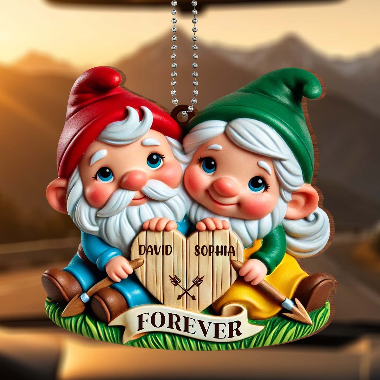 Together Forever Gnomes Wooden Sign Ornament