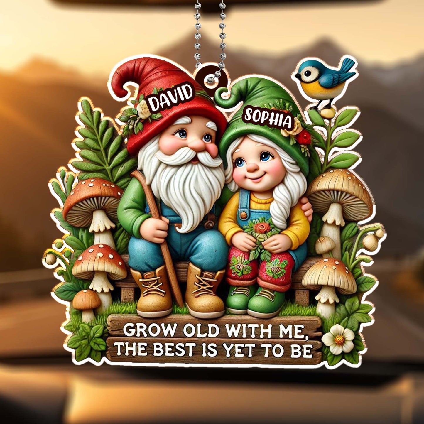 Grow Old With Me Gnome Couple Ornament