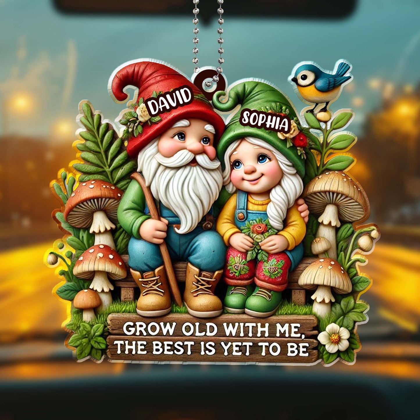 Grow Old With Me Gnome Couple Ornament