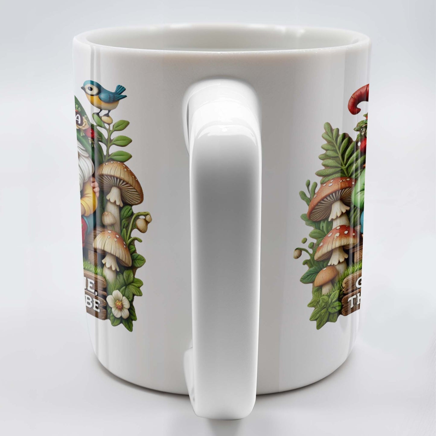 Grow Old With Me Gnome Mug Featuring Birds and Flowers