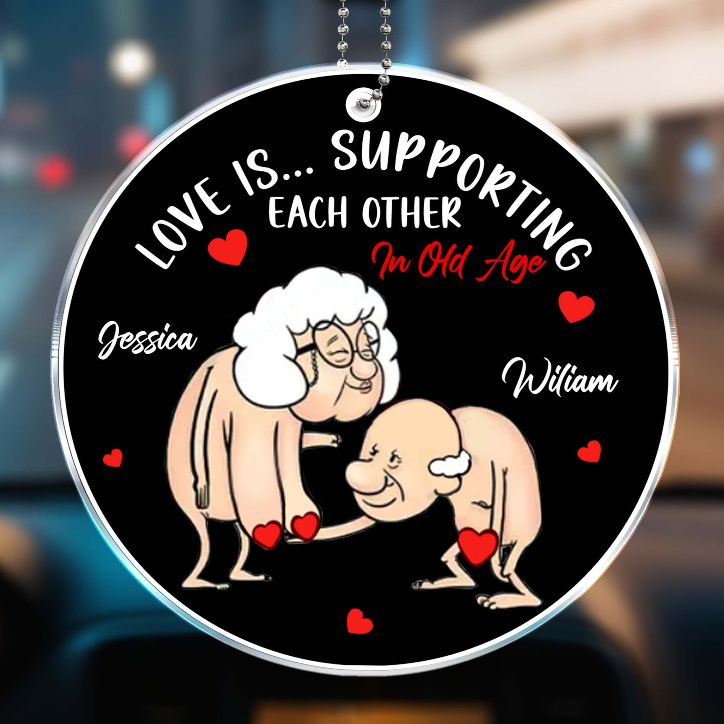 Love Is Supporting Each Other In Old Age With Hearts