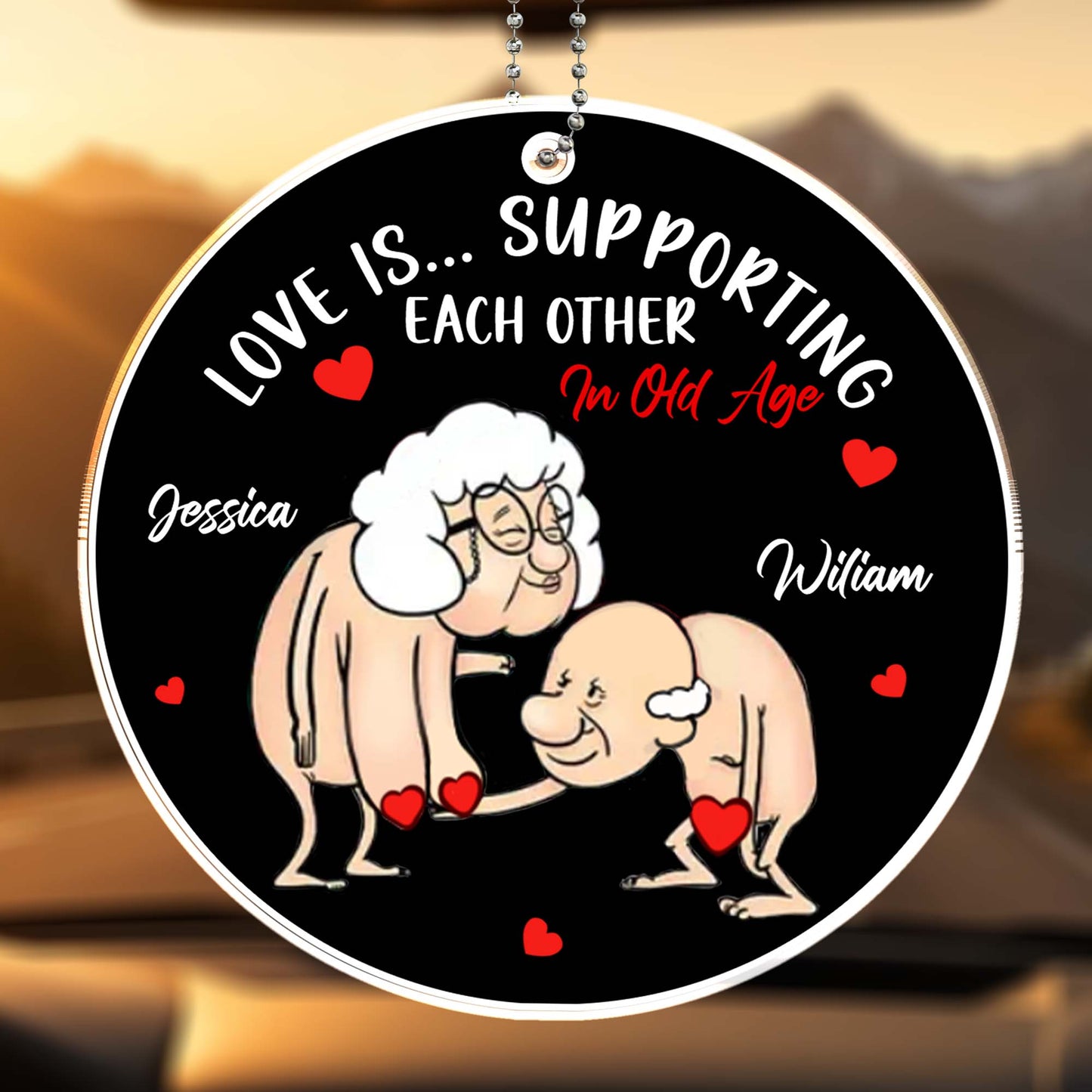 Love Is Supporting Each Other In Old Age With Hearts