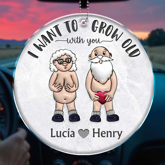 I Want To Grow Old With You Elderly Couple Design