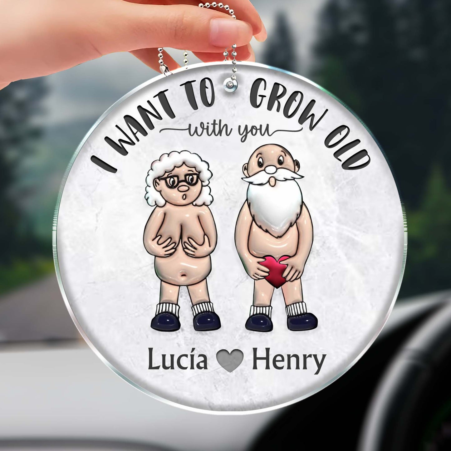 I Want To Grow Old With You Elderly Couple Design