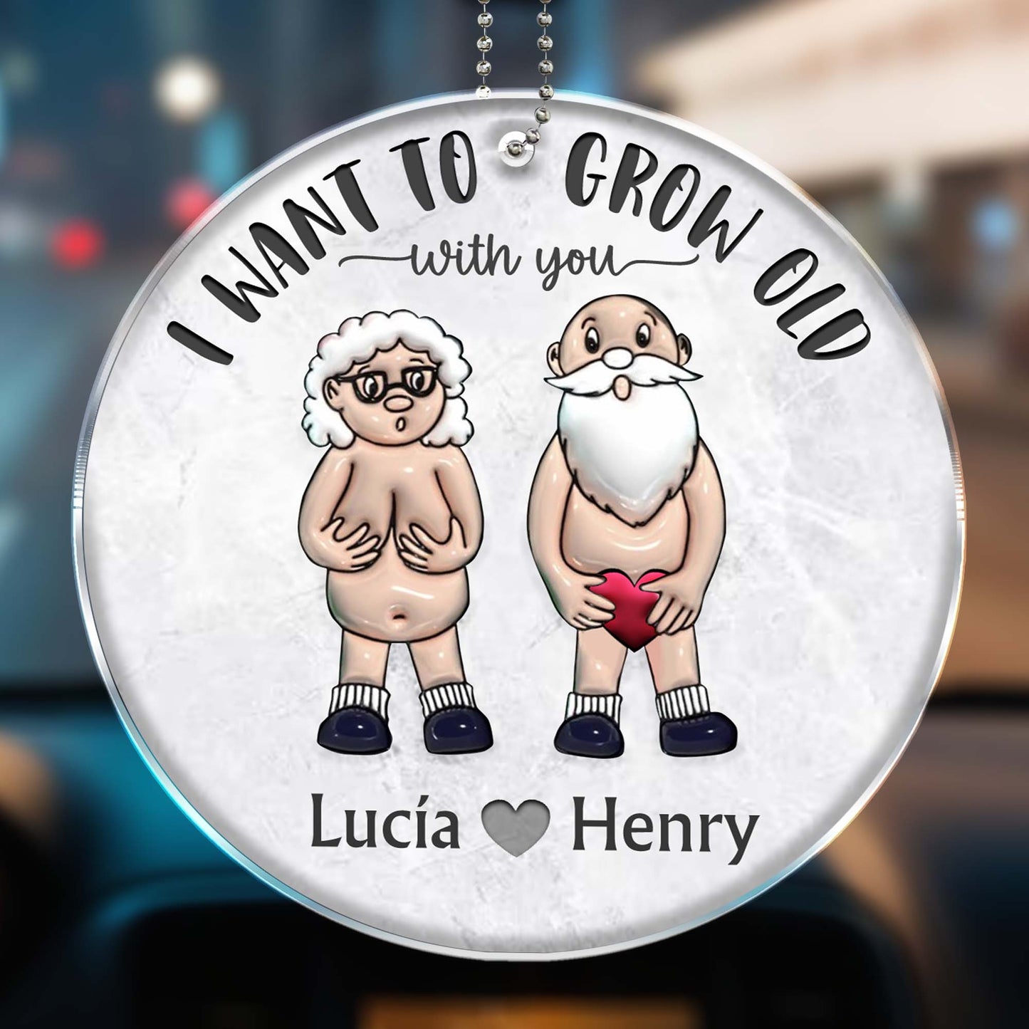 I Want To Grow Old With You Elderly Couple Design