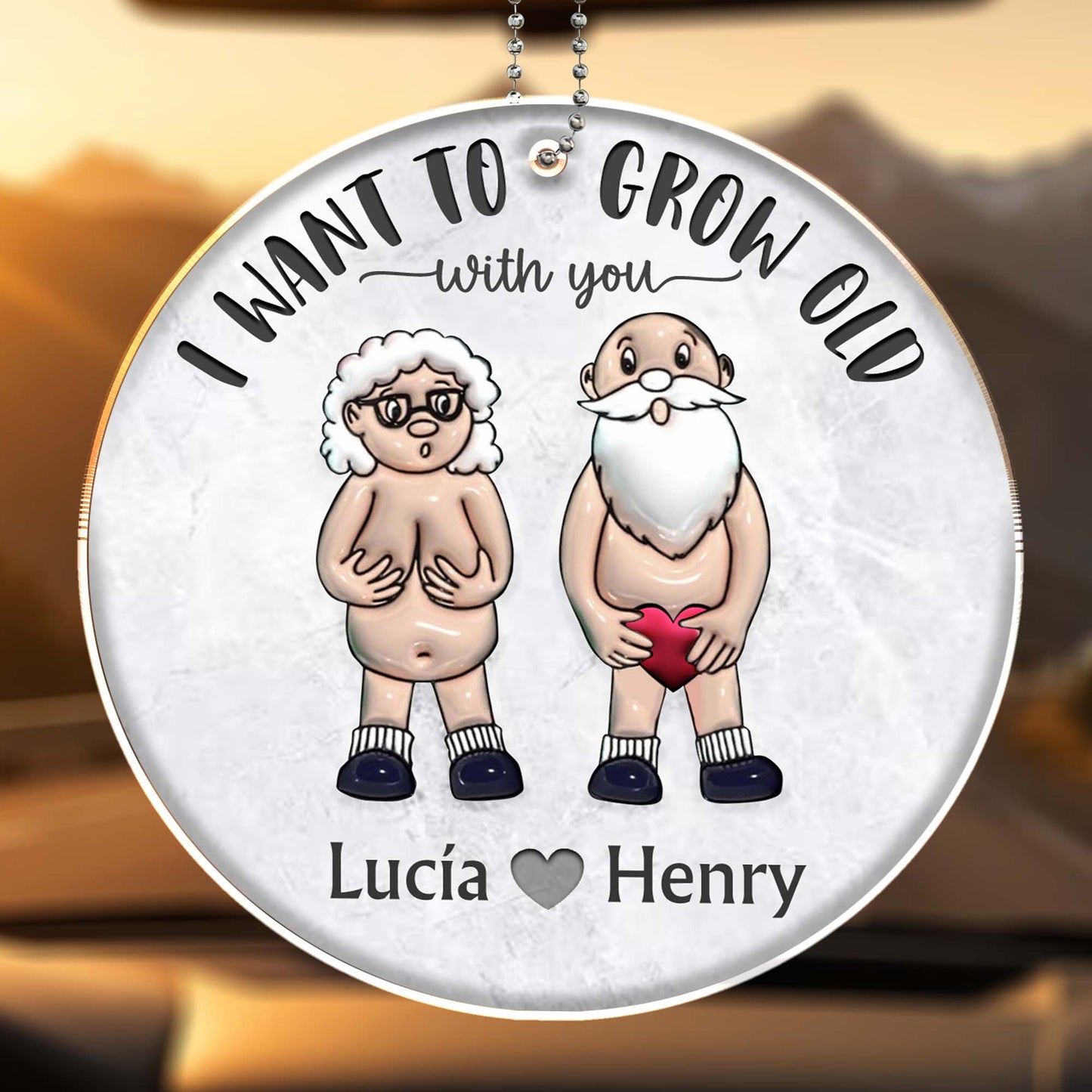 I Want To Grow Old With You Elderly Couple Design