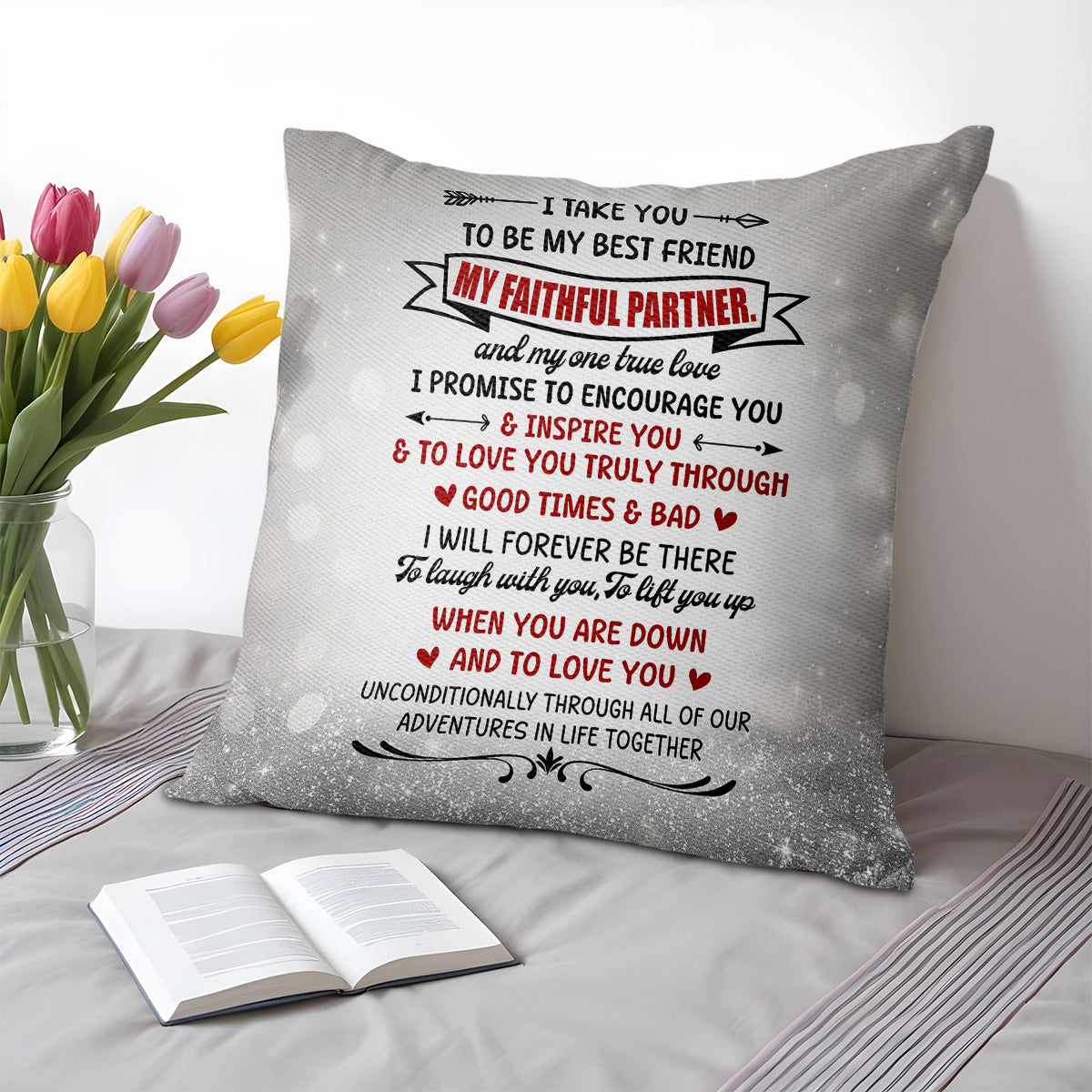 Faithful Partner Snowy Design Custom Pillow