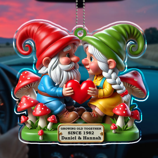 Growing Old Together Gnomes Holding Heart