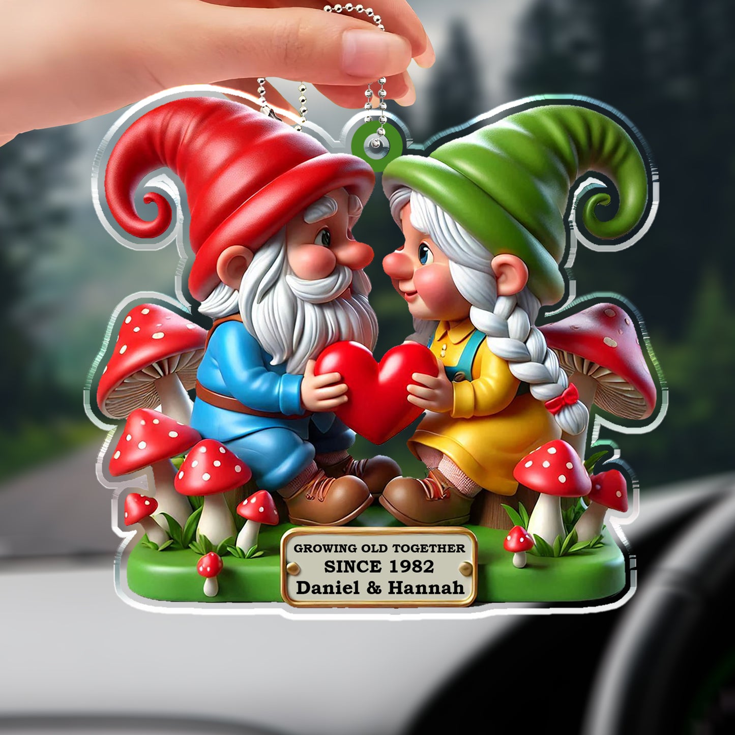 Growing Old Together Gnomes Holding Heart