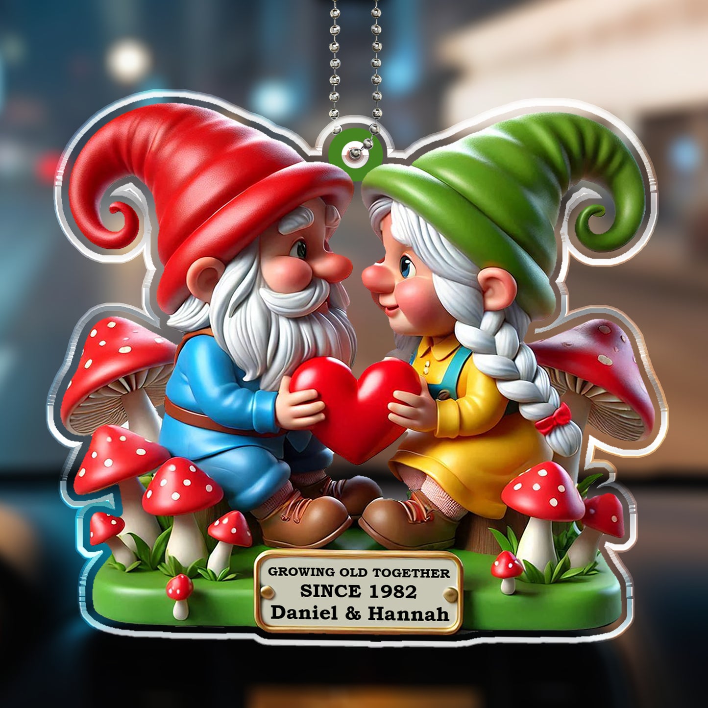 Growing Old Together Gnomes Holding Heart