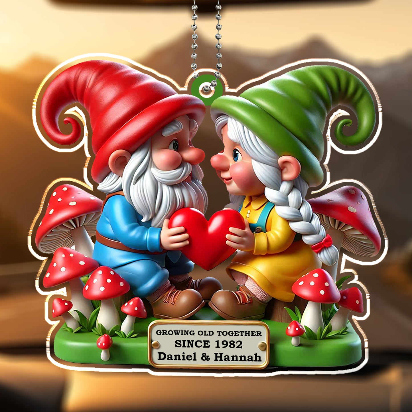 Growing Old Together Gnomes Holding Heart