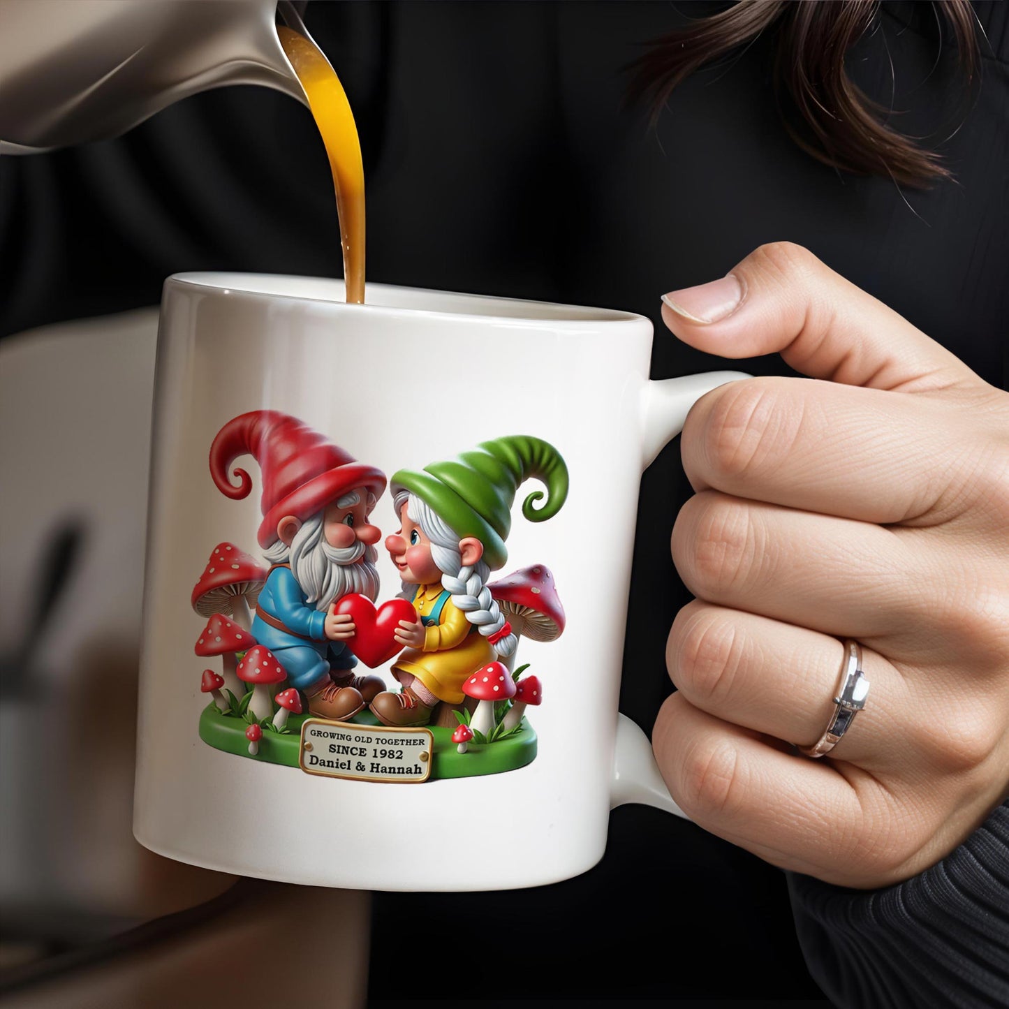Growing Old Together Anniversary Gift Featuring Gnomes