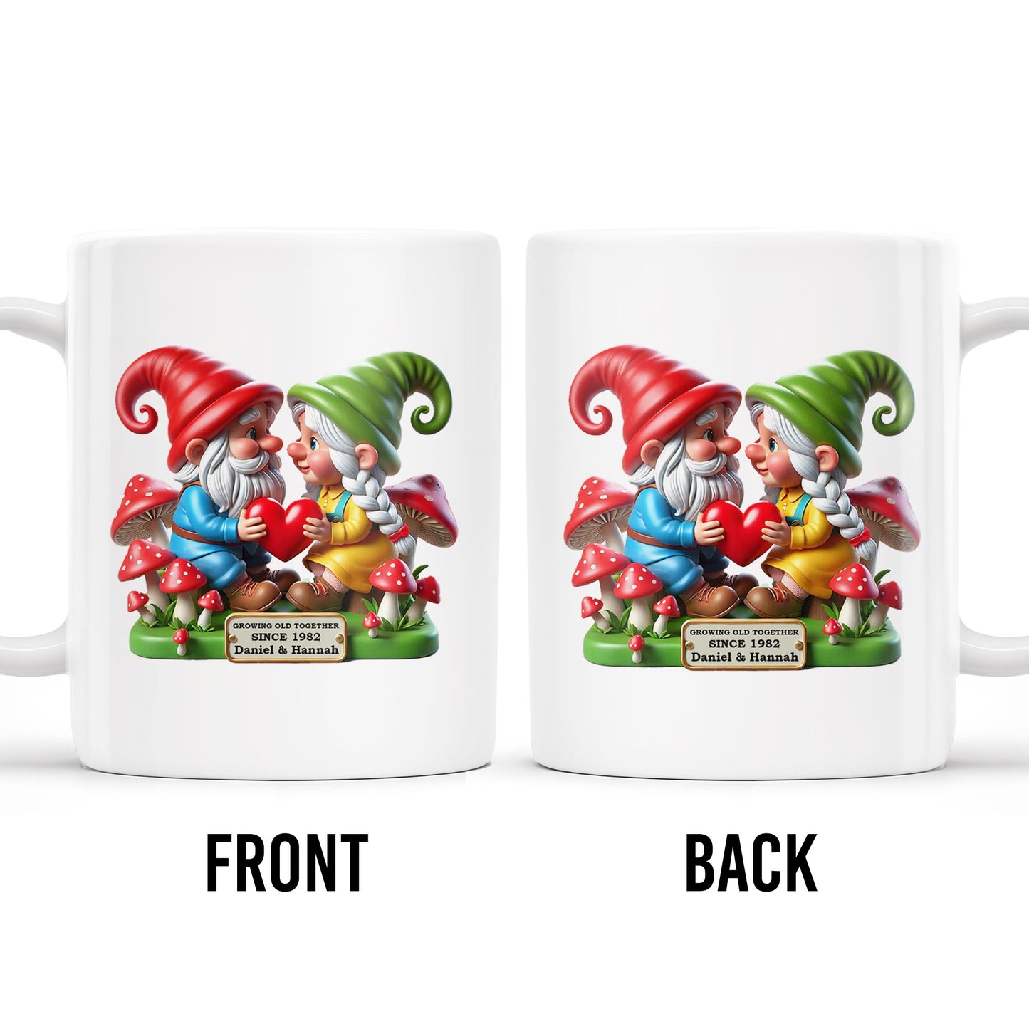 Growing Old Together Anniversary Gift Featuring Gnomes