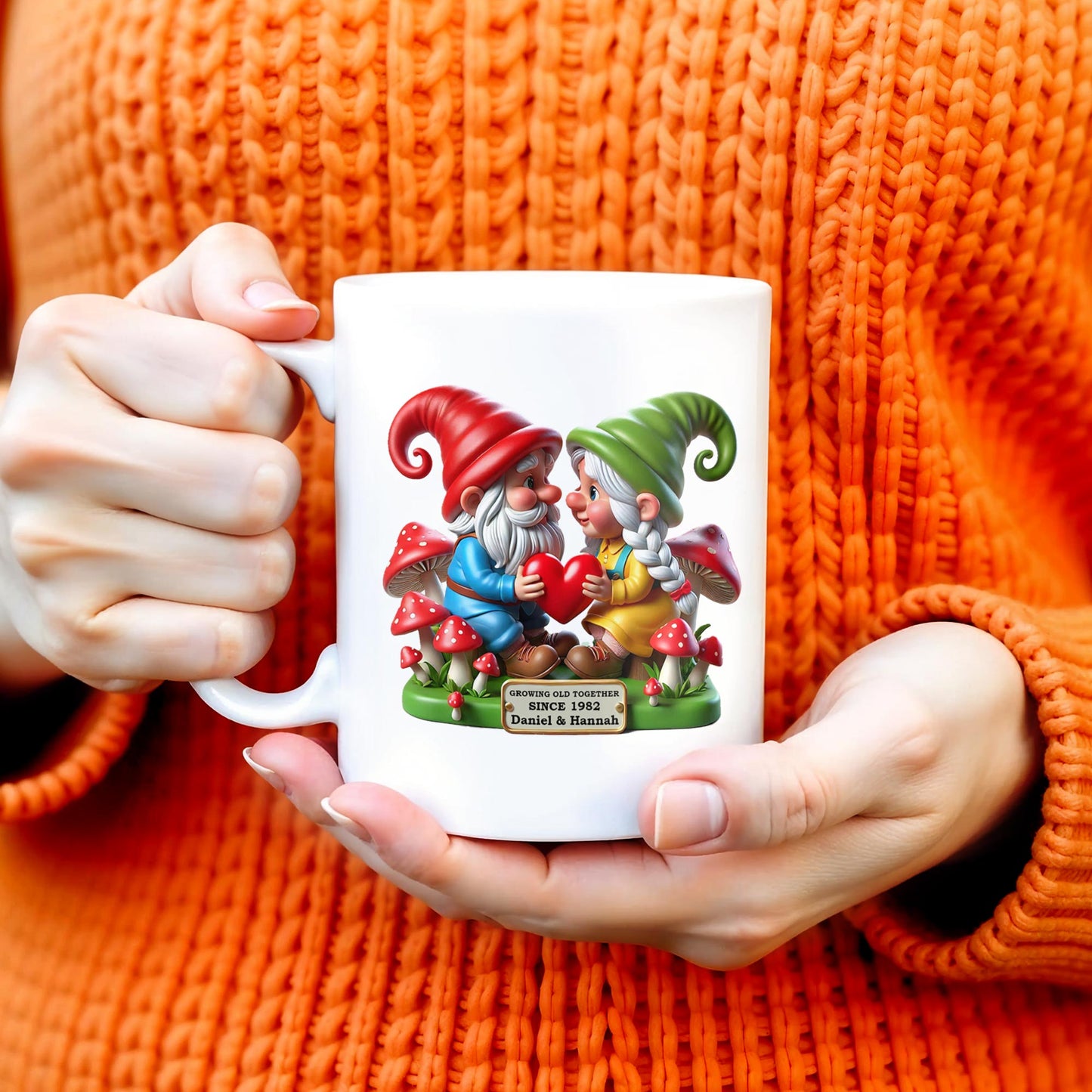 Growing Old Together Anniversary Gift Featuring Gnomes