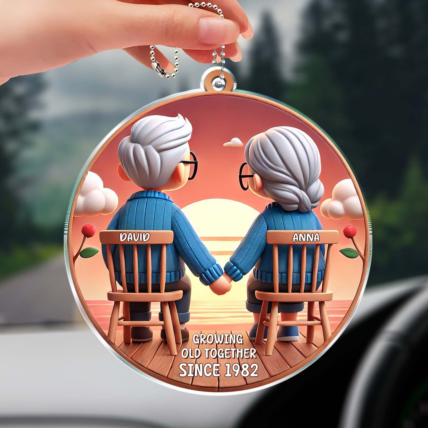 Growing Old Together Couple Holding Hands In Rocking Chairs