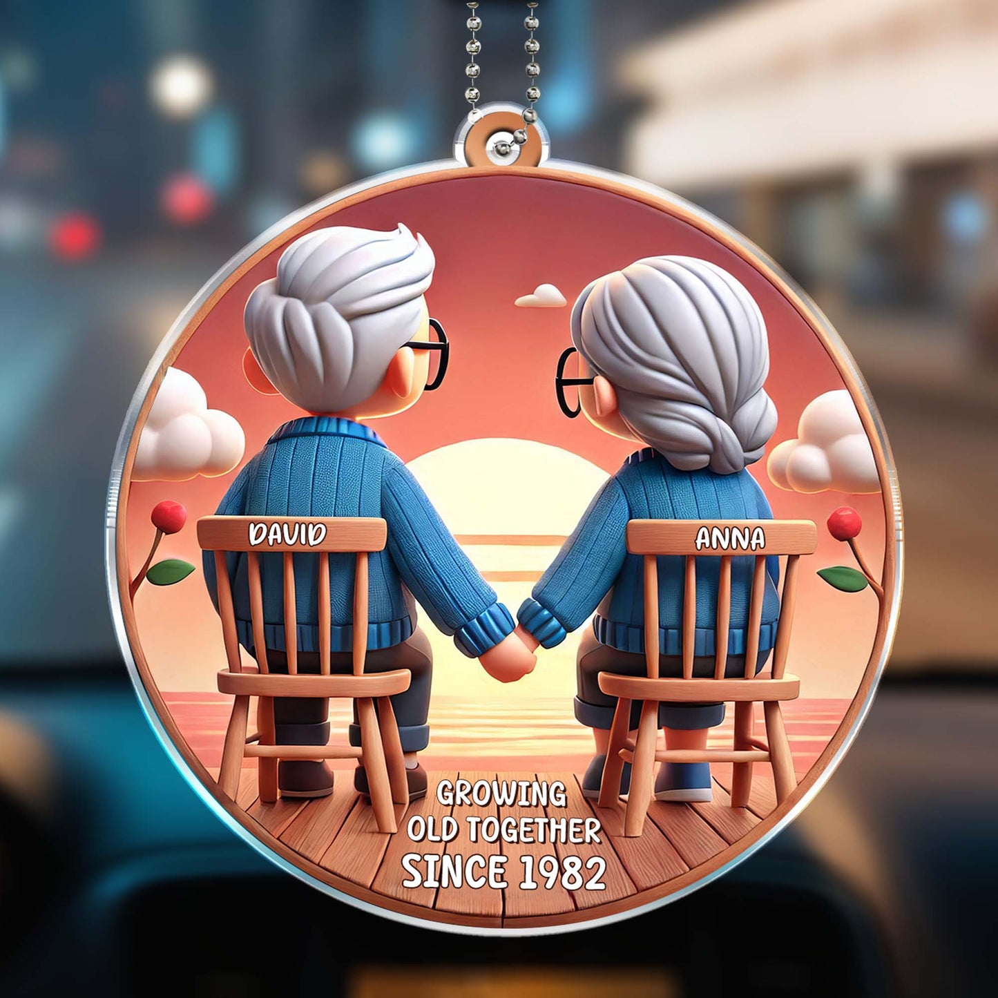 Growing Old Together Couple Holding Hands In Rocking Chairs