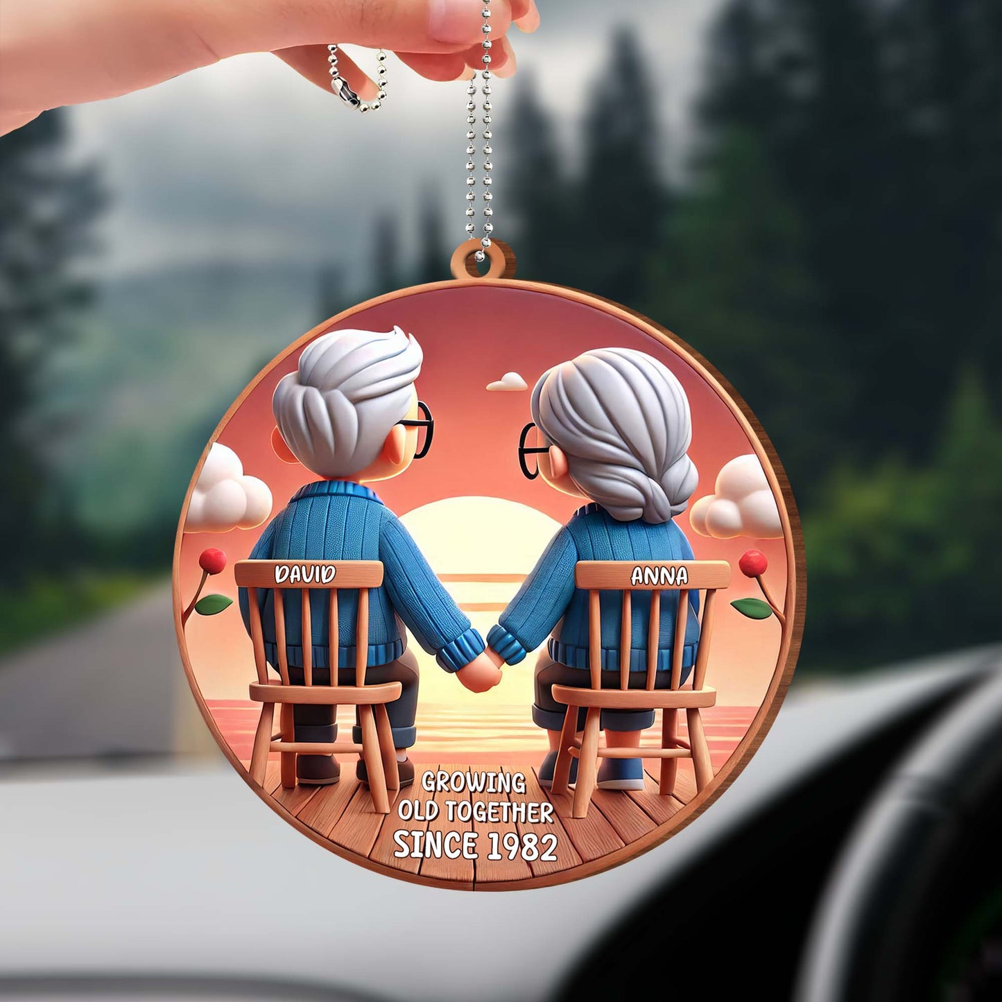 Growing Old Together Elderly Couple Sunset View