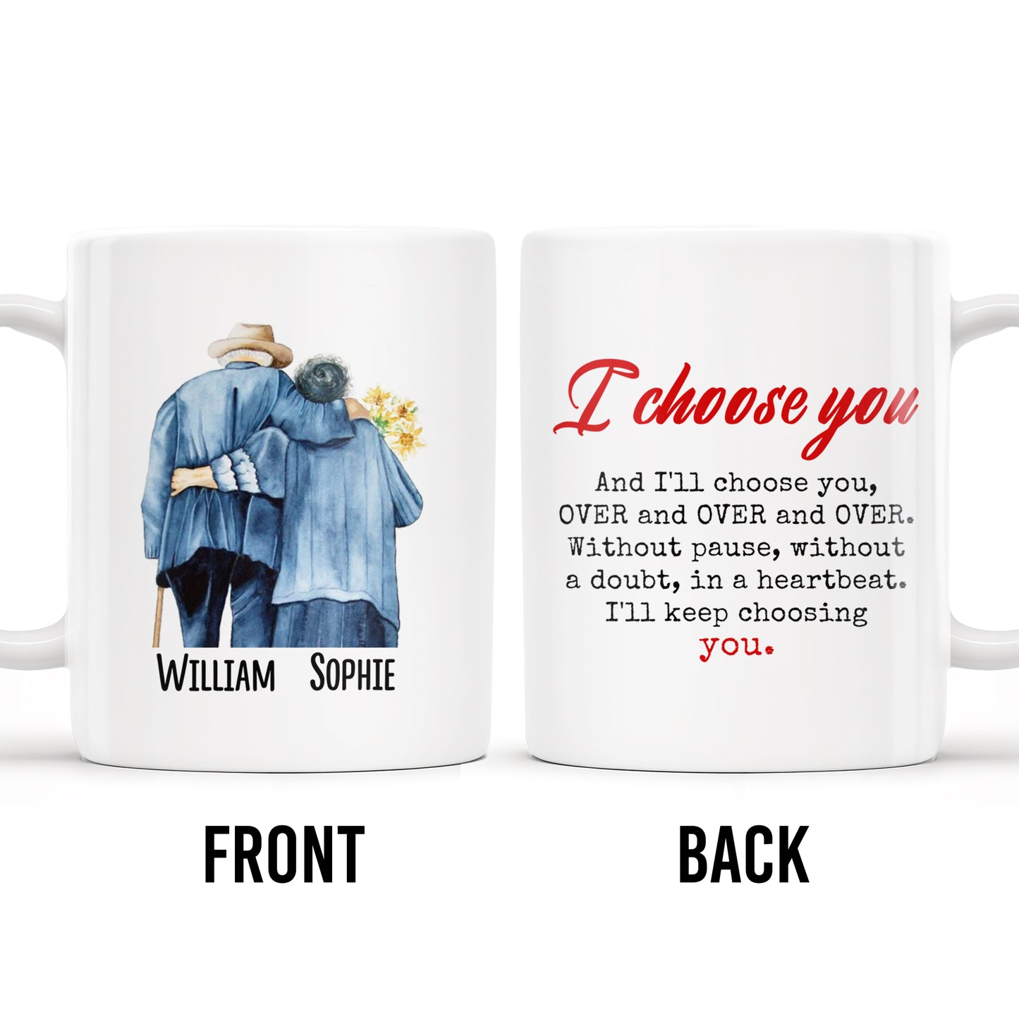 I Choose You Over and Over, Elderly Couple Design