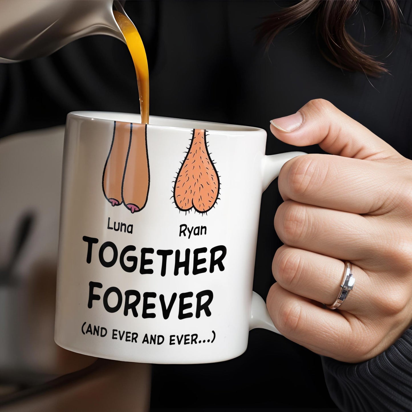 Together Forever Customizable Mug With Cute Feet Design