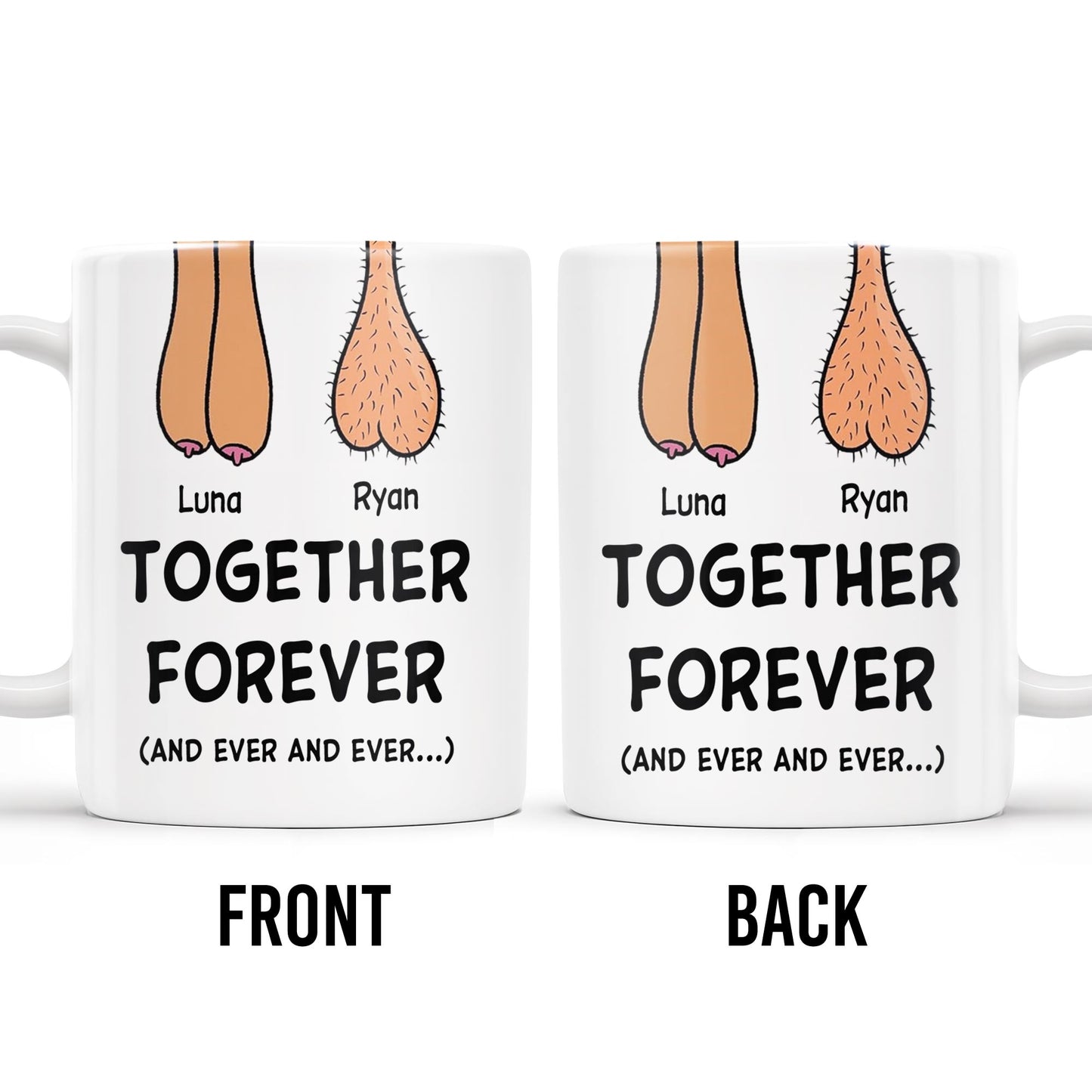 Together Forever Customizable Mug With Cute Feet Design