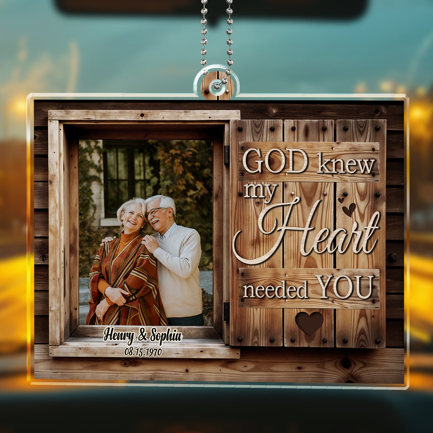 God Knew My Heart Needed You Wooden Heart Design