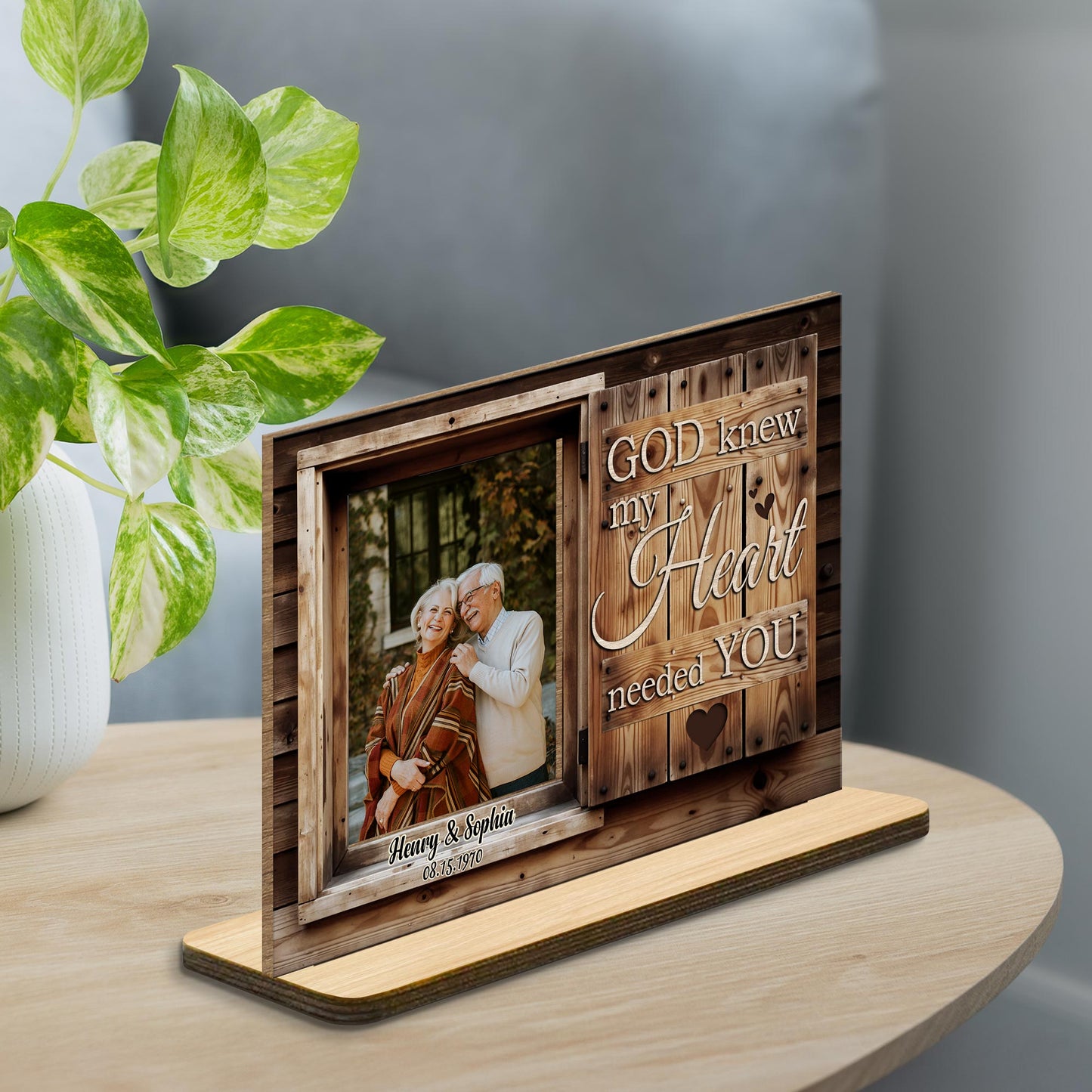 God Knew My Heart Needed You Wood Plaque With Hearts