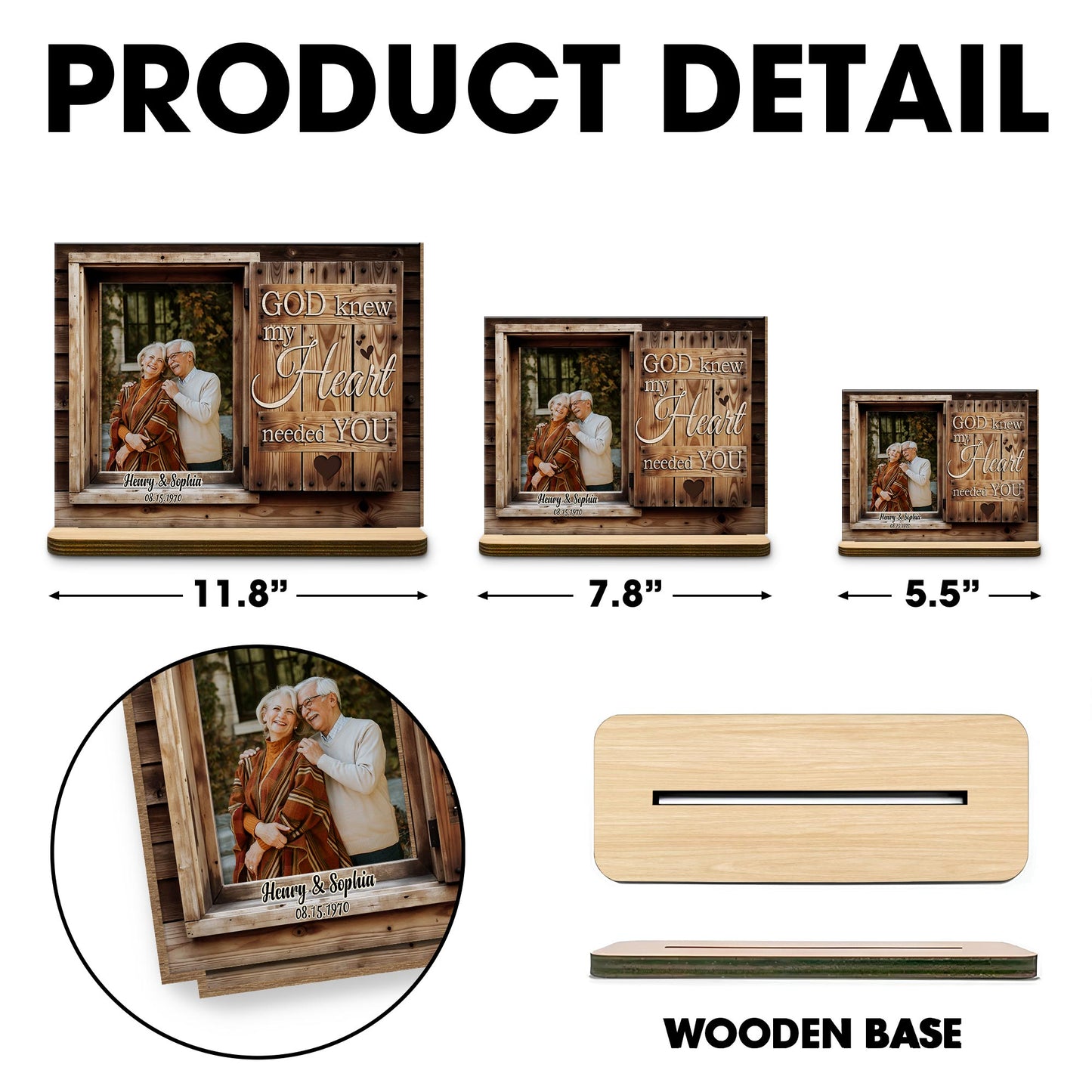 God Knew My Heart Needed You Wood Plaque With Hearts