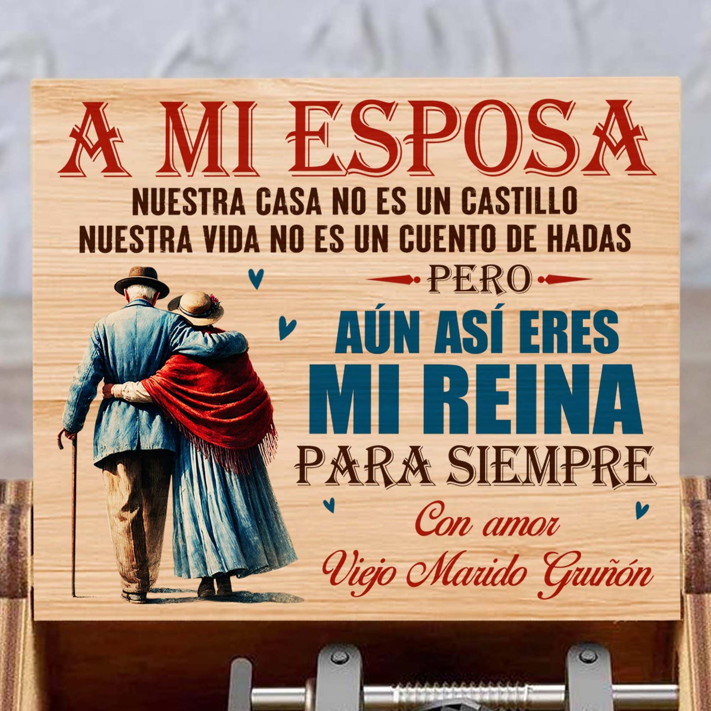 A Mi Esposa Mi Reina Para Siempre Elderly Couple Design
