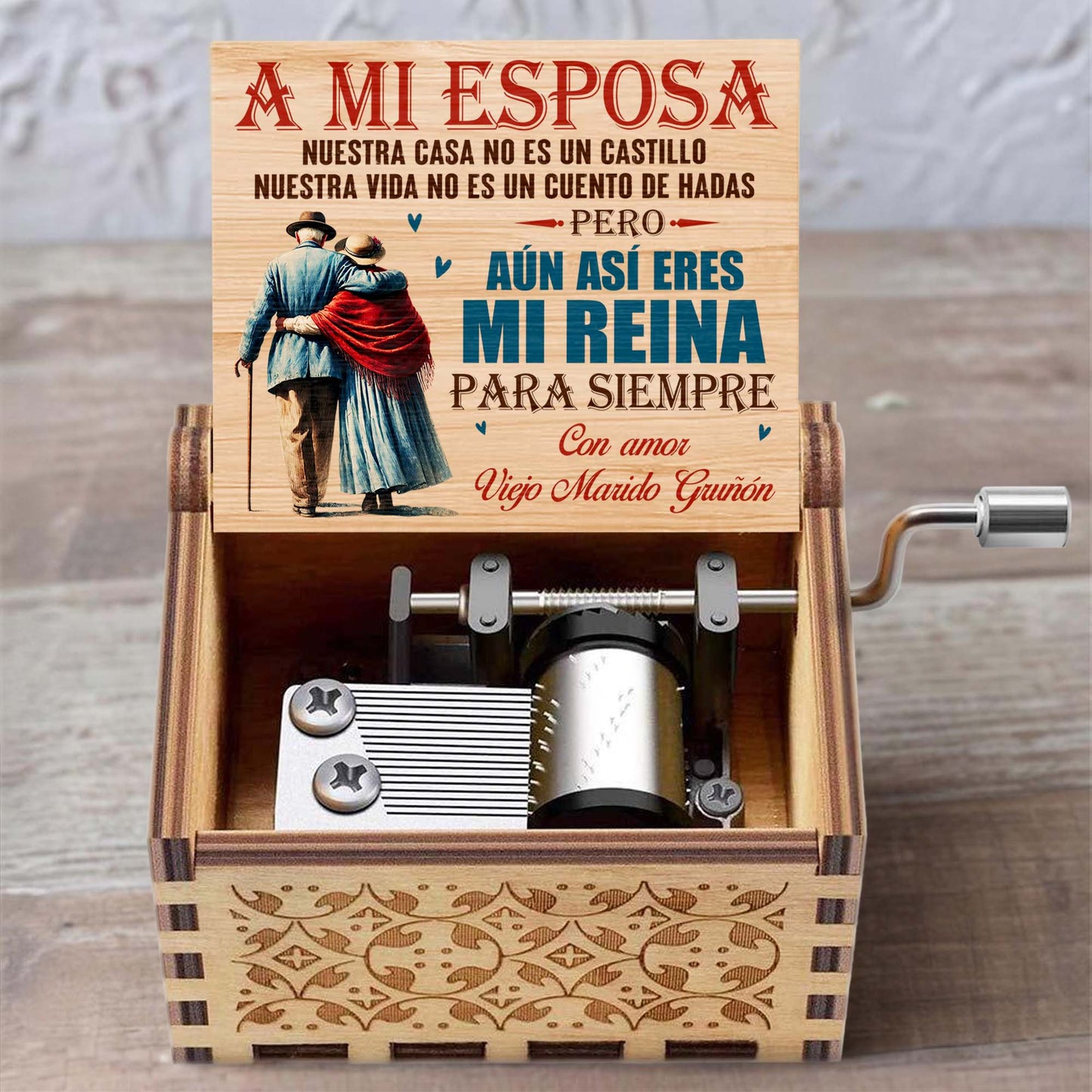 A Mi Esposa Mi Reina Para Siempre Elderly Couple Design