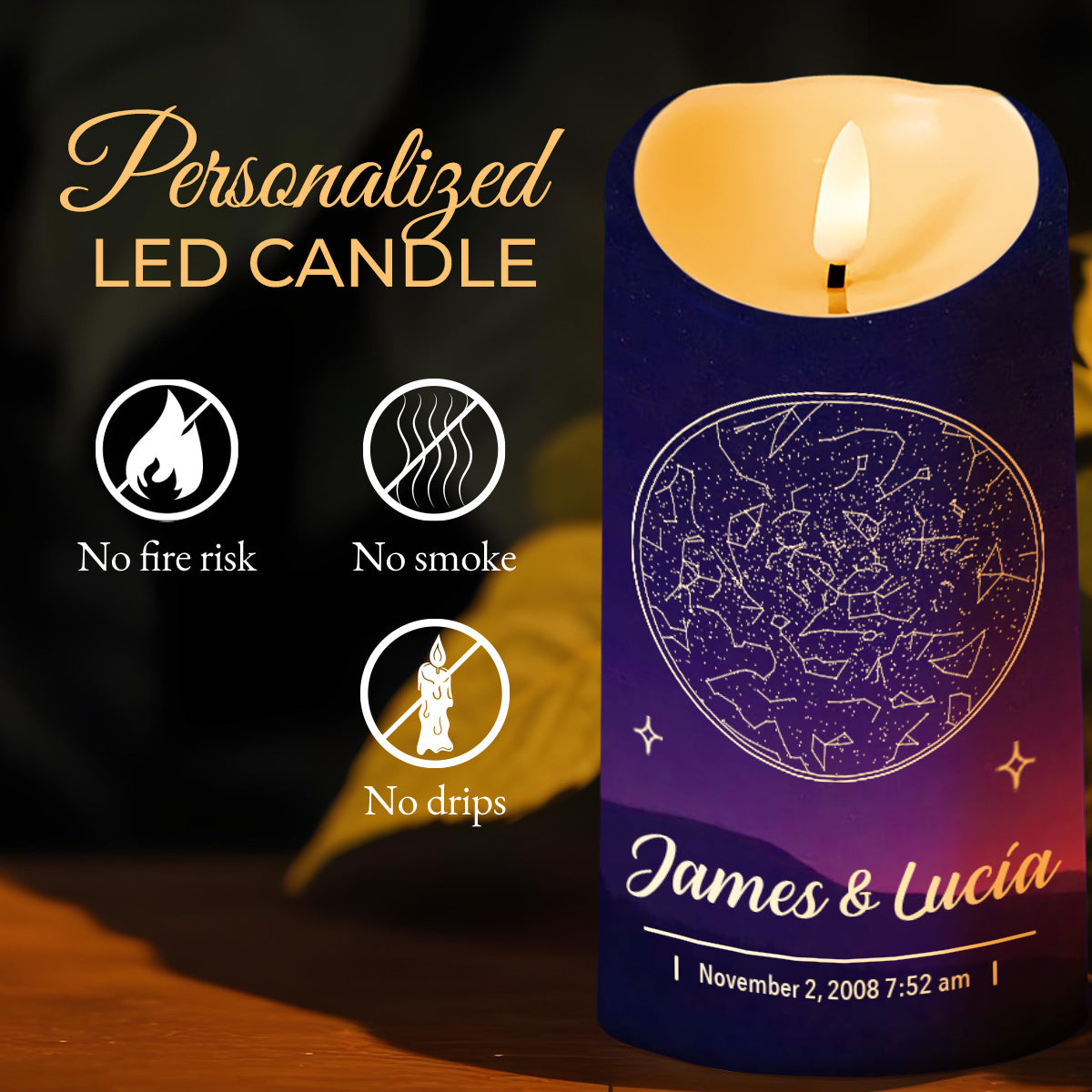 Where Everything Began, Constellation Map Design - Personalized Custom LED Candle - CPL206_LECA