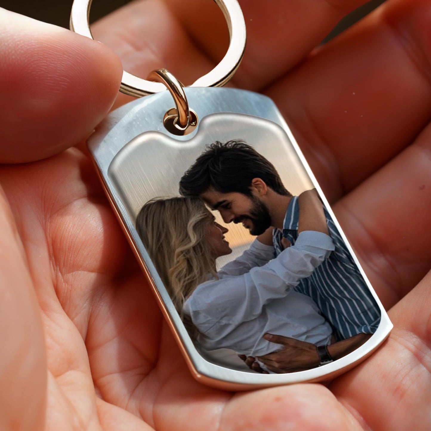Always Under The Same Sky Connecting States - Personalized Custom Keychain - CPL207_KCH