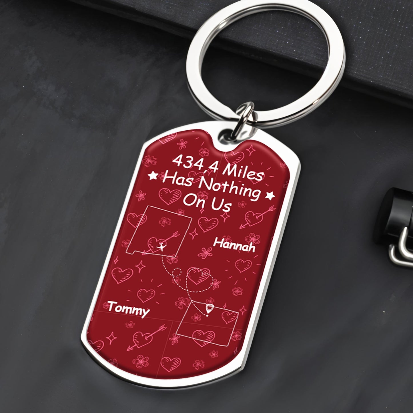 Distance Has Nothing On Us Heart Map Keychain - Personalized Custom Keychain - CPL208_KCH