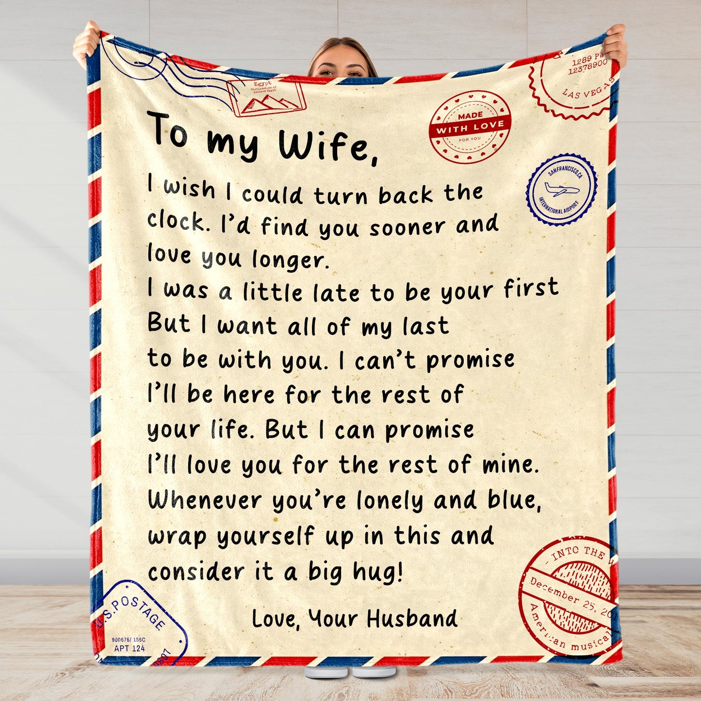 Turn Back The Clock Love Message For Wife With Postage Stamps