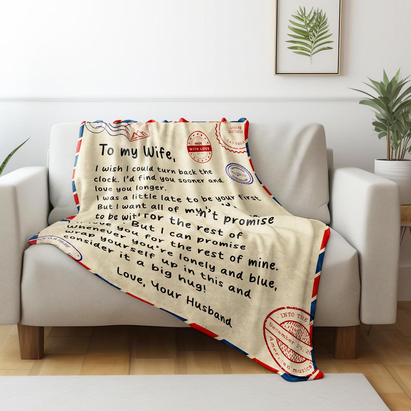Turn Back The Clock Love Message For Wife With Postage Stamps