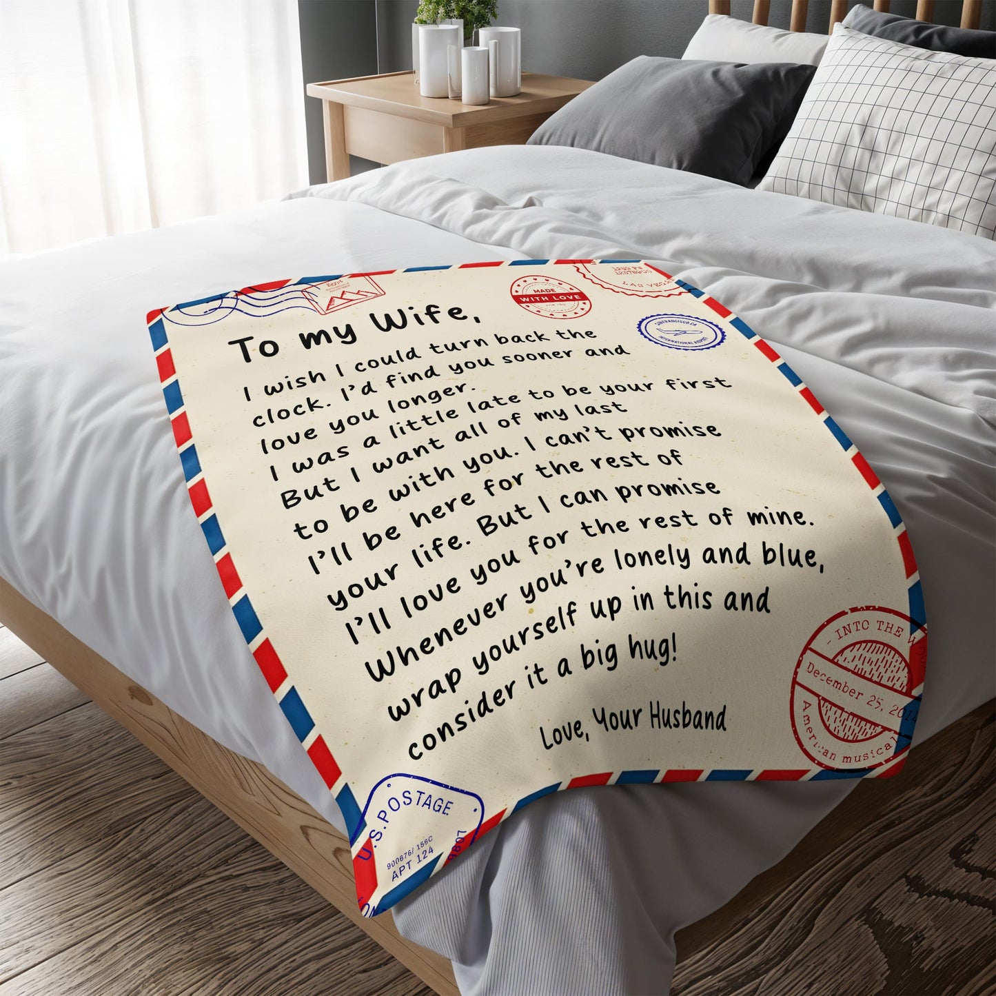 Turn Back The Clock Love Message For Wife With Postage Stamps