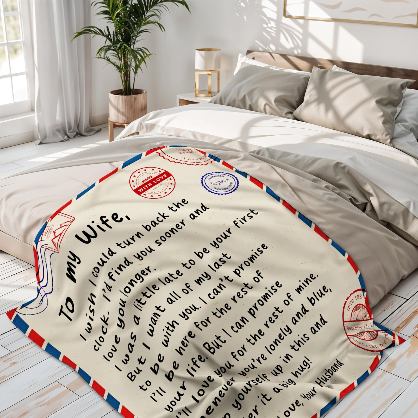 Turn Back The Clock Love Message For Wife With Postage Stamps