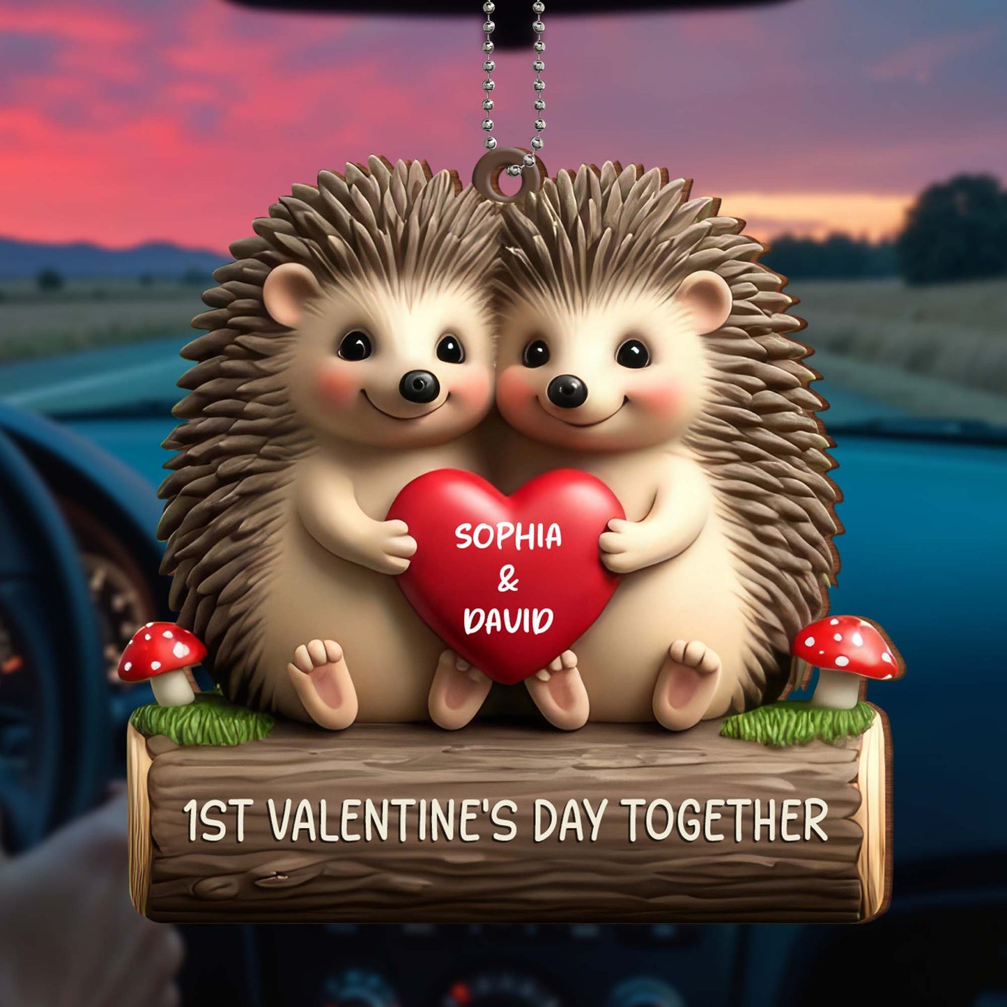 Celebrating Our Love, Happy 1st Valentine's Day With Cute Hedgehogs