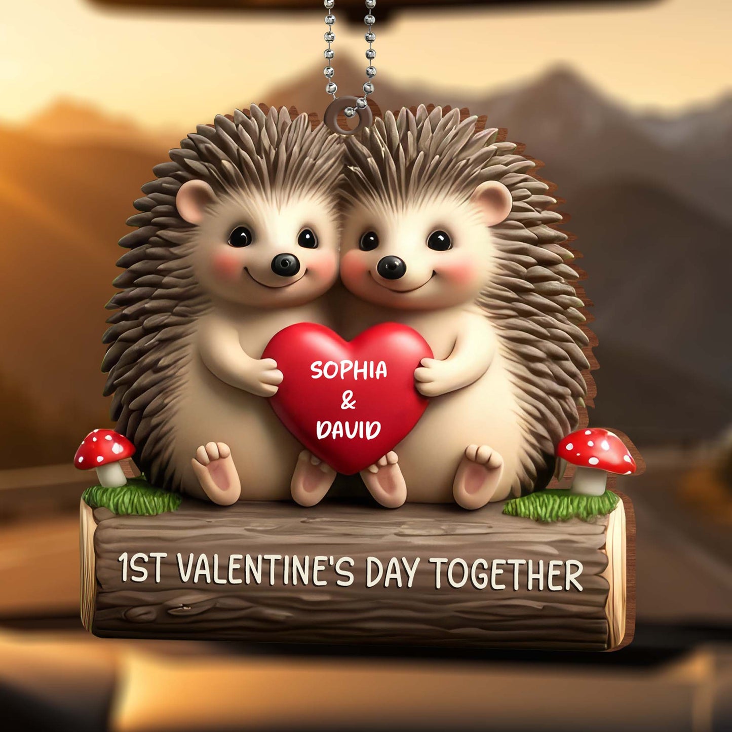 Celebrating Our Love, Happy 1st Valentine's Day With Cute Hedgehogs