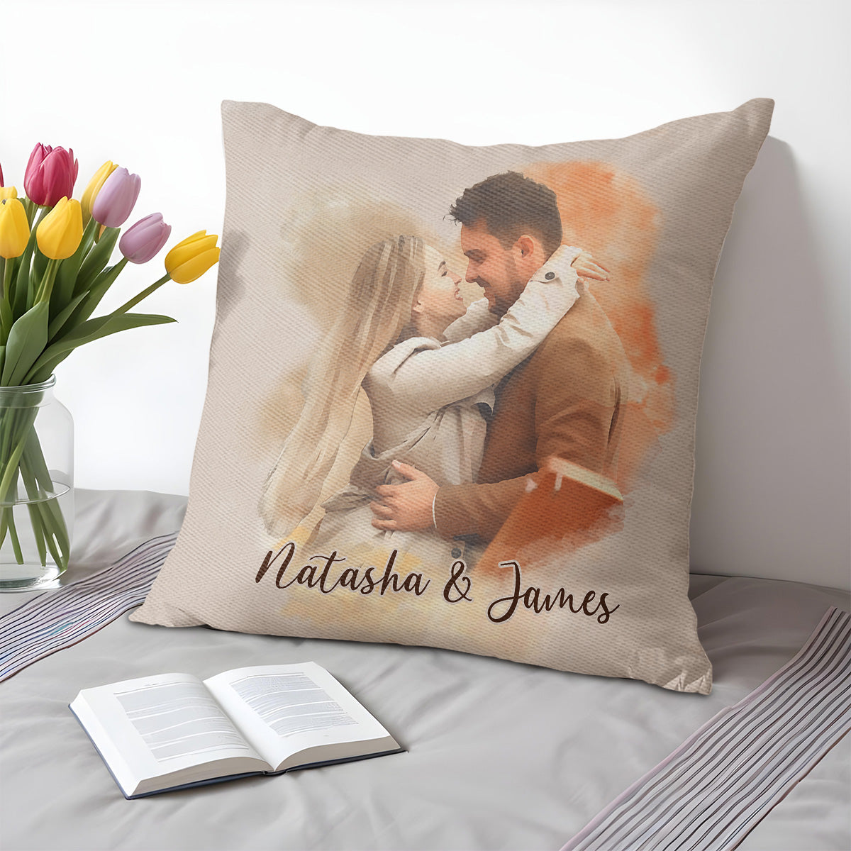 Celebrate Your Love With A Customizable Couple Embrace Pillow