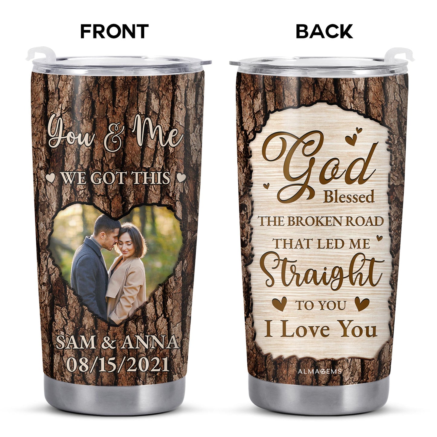 God Blessed The Broken Road, Heart & Bark Texture Design
