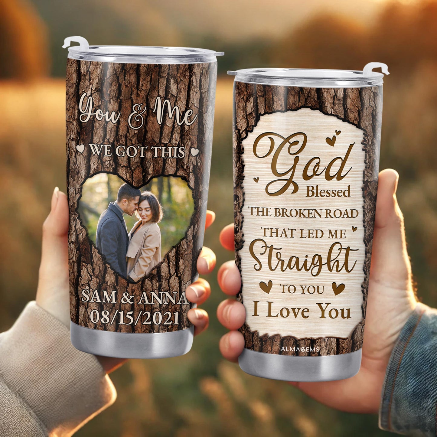 God Blessed The Broken Road, Heart & Bark Texture Design