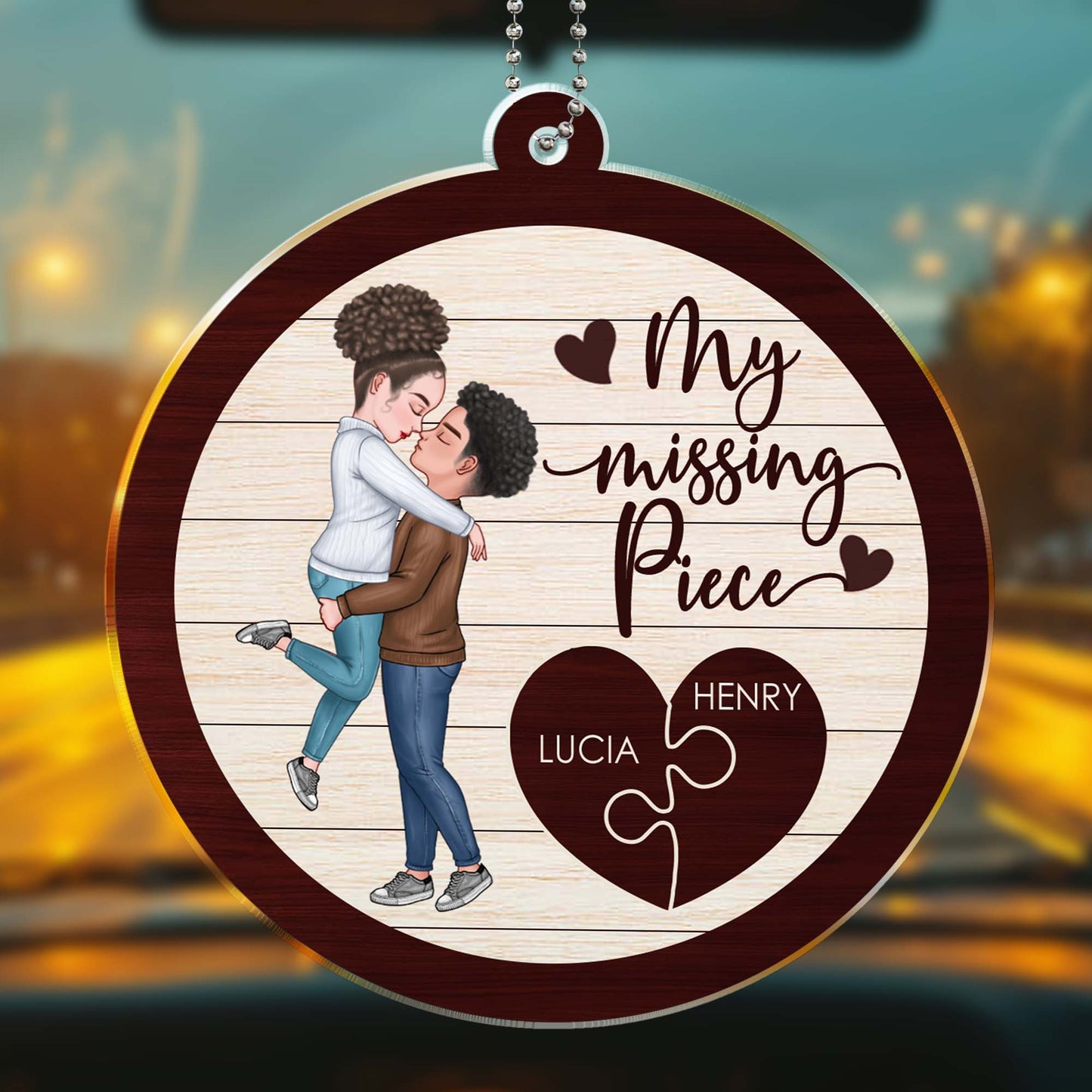 My Missing Piece With Couple And Heart Puzzle Design