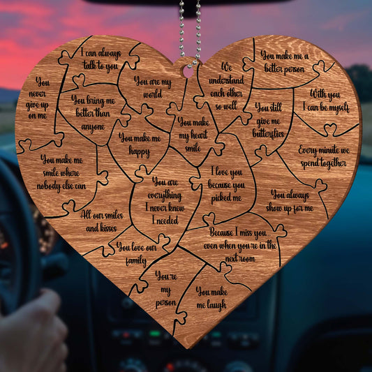 Heart Puzzle With Affectionate Messages For Loved Ones