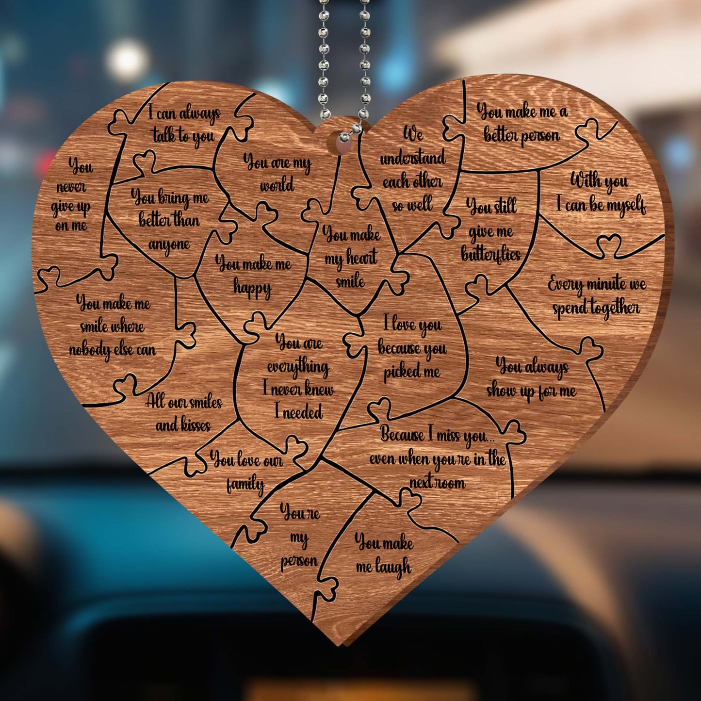 Heart Puzzle With Affectionate Messages For Loved Ones