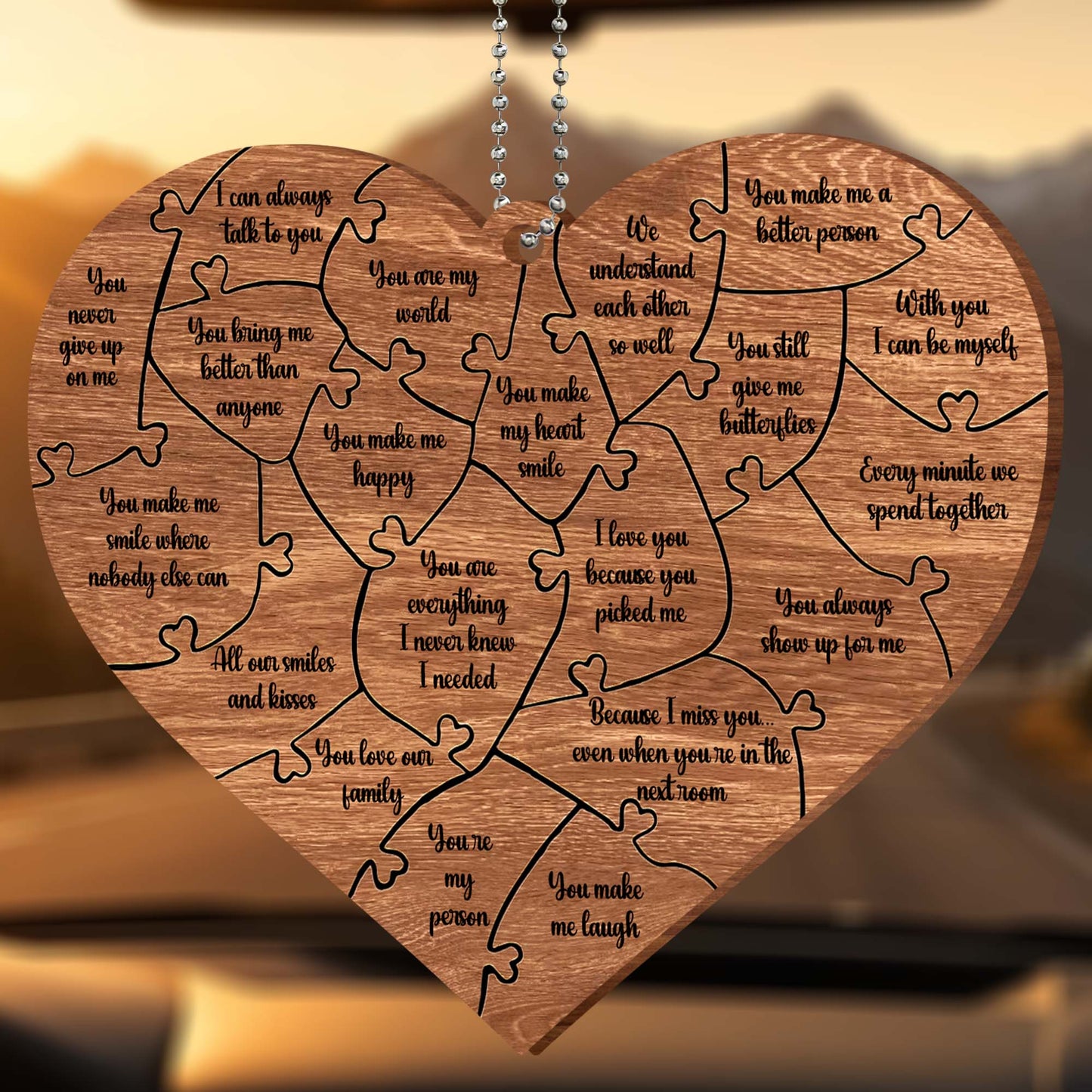 Heart Puzzle With Affectionate Messages For Loved Ones