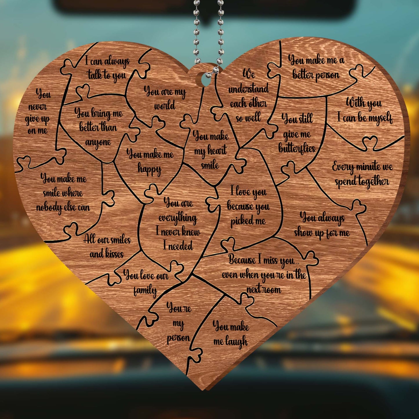 Heart Puzzle With Affectionate Messages For Loved Ones
