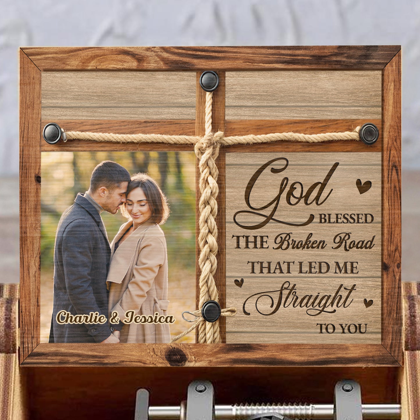 God Blessed The Broken Road, Personalized Love Keepsake