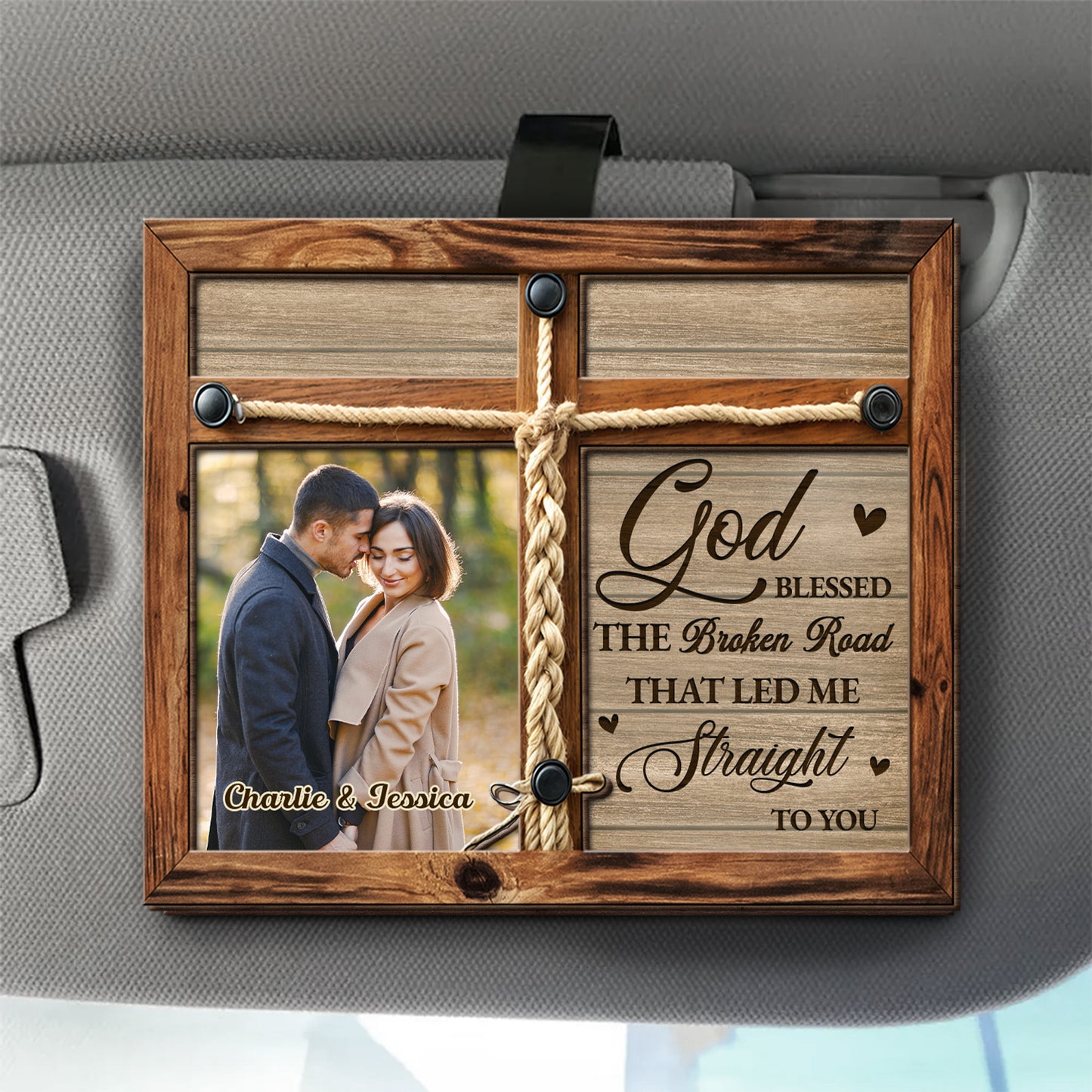 God Blessed The Broken Road Customized Visor Clip