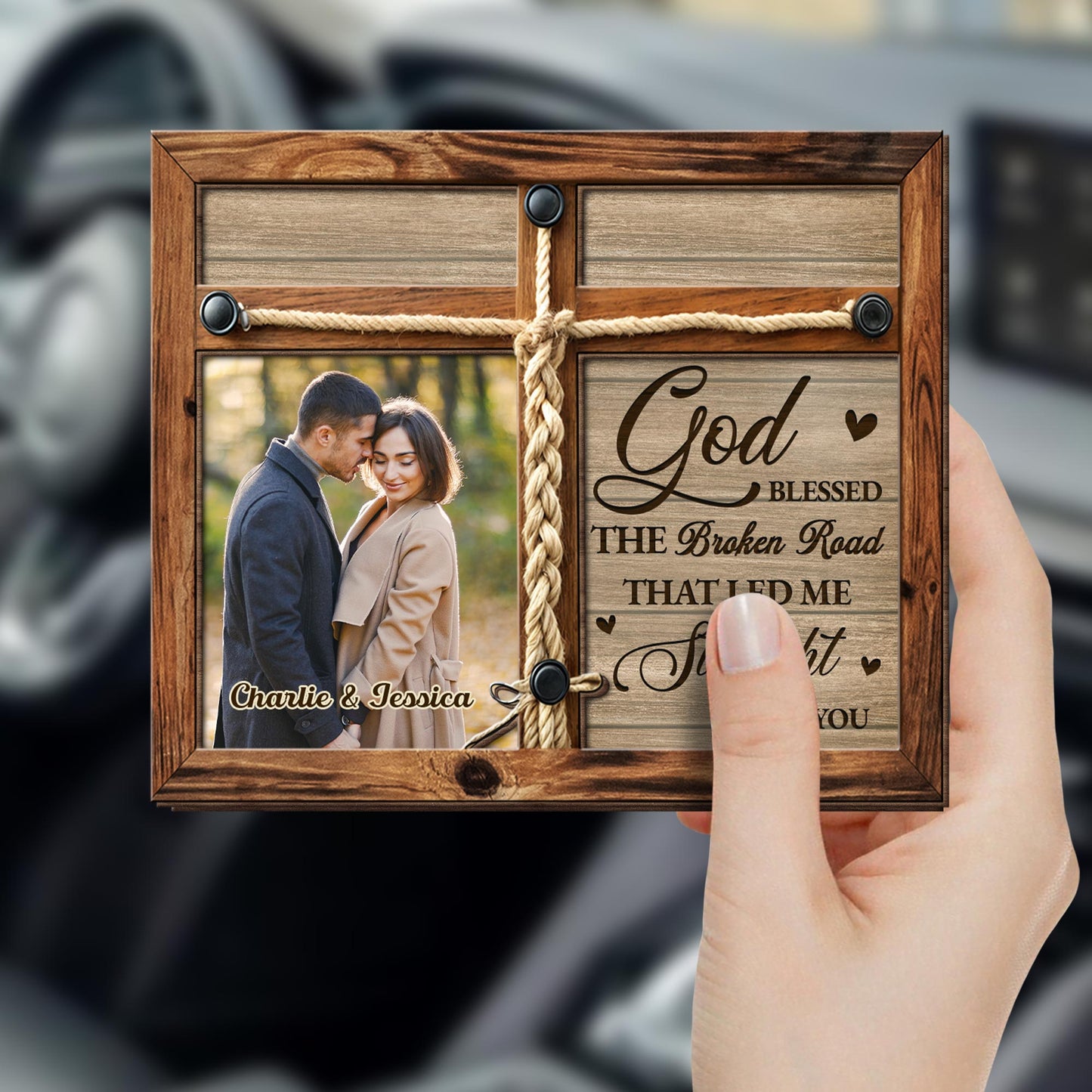 God Blessed The Broken Road Customized Visor Clip