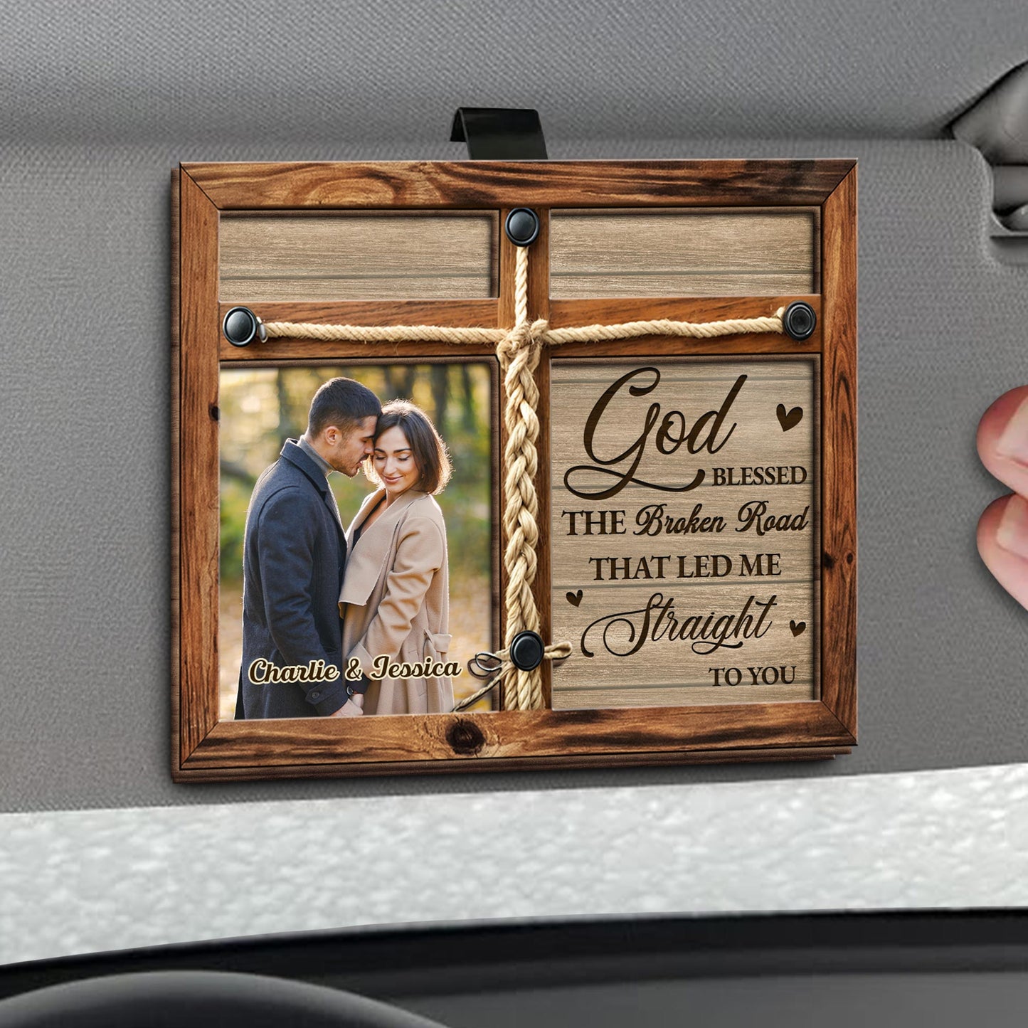 God Blessed The Broken Road Customized Visor Clip